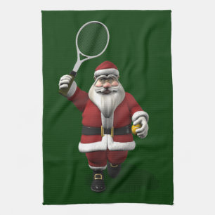 Santa Claus Tennis spielen Handtuch