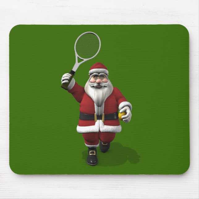 Santa Claus Tennis spielen Mousepad (Vorne)