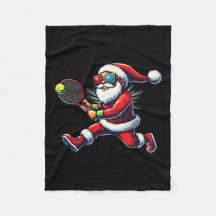 Santa Claus Tennis spielen Racket Christi Fleecedecke