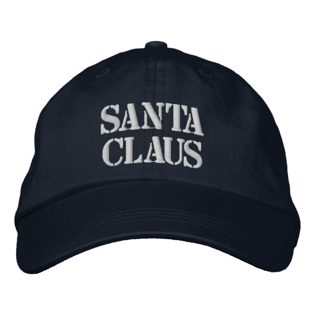 Santa Claus Text gedruckt Marine Quality-Hat Urlau Bestickte Baseballkappe (Vorderseite)