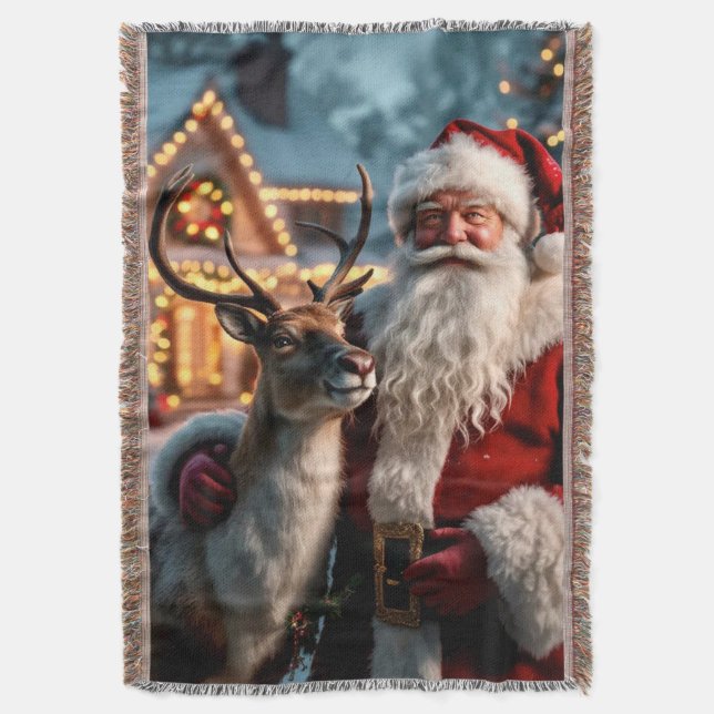 Santa Claus Throw Blanket Decke (Vorderseite Vertikal)