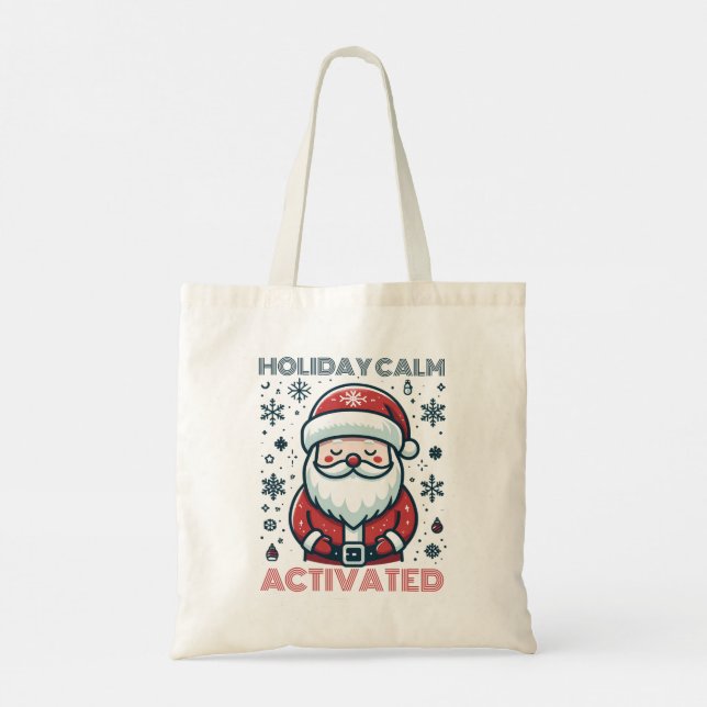 Santa Claus Tote Bag - Feierliche Urlaubsplanung Tragetasche (Rückseite)