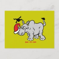 Santa Claus trifft auf einen Rhino