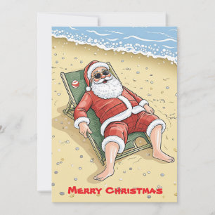 Santa Claus Tropical Beach Frohe Weihnachten