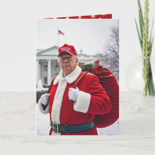 Santa Claus Trump mit rotem Sack Karte
