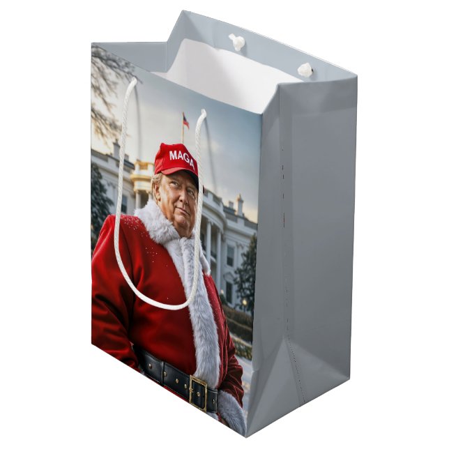 Santa Claus Trump Mittlere Geschenktüte (Vorderseite Schrägansicht)