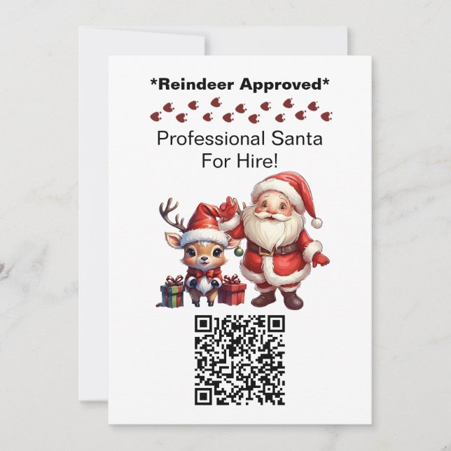 Santa Claus Two Sides Business Card QR Code Einladung (Vorderseite)