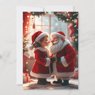 Santa Claus und Mrs. Claus feiern X-Mas, Spaß Feiertagskarte