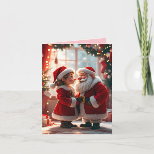 Santa Claus und Mrs. Claus feiern X-Mas, Spaß Feiertagskarte