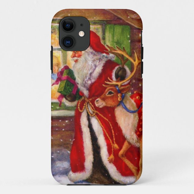 Santa Claus und Rudolph Case-Mate iPhone Hülle (Rückseite)