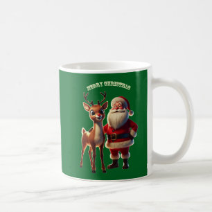 Santa Claus und Rudolph das Rotnasen-Rentier URM Kaffeetasse