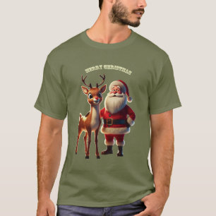 Santa Claus und Rudolph der Rotnasen-Rentier URM T-Shirt