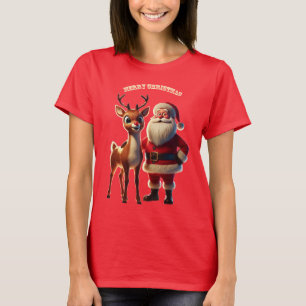Santa Claus und Rudolph der Rotnasen-Rentier URM T-Shirt