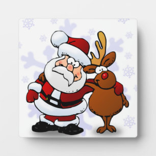 SANTA CLAUS UND RUDOLPH FOTOPLATTE