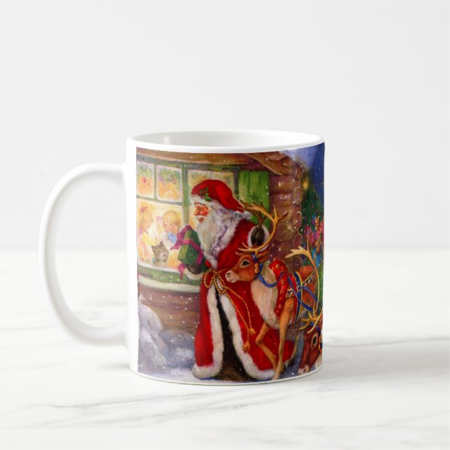 Santa Claus und Rudolph Kaffeetasse (Links)