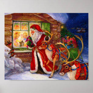 Santa Claus und Rudolph Poster