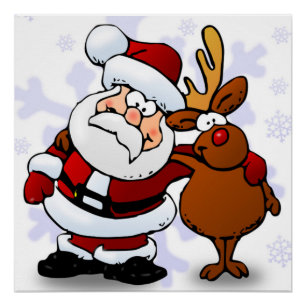 SANTA CLAUS UND RUDOLPH POSTER