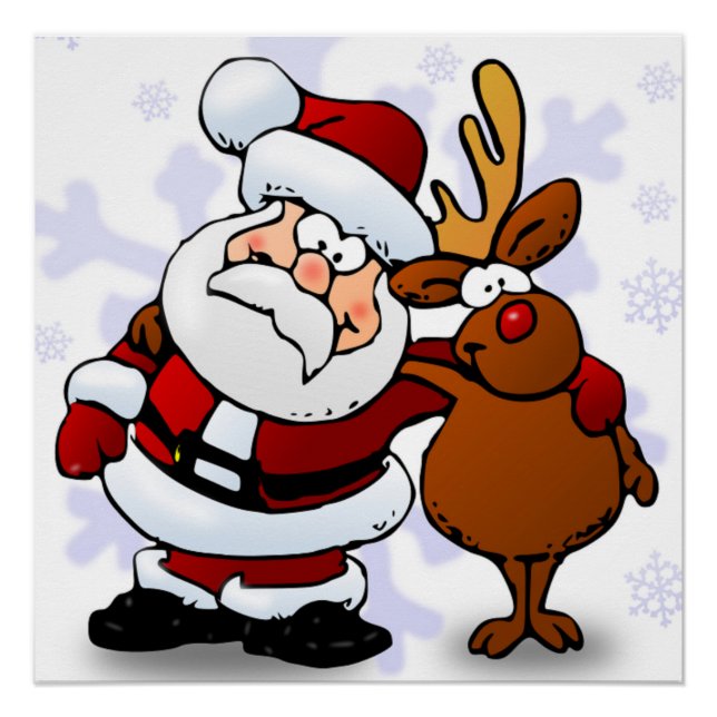 SANTA CLAUS UND RUDOLPH POSTER (Vorderseite)