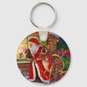 Santa Claus und Rudolph Schlüsselanhänger