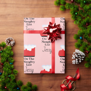 Santa Claus Ungezogen-Liste Socke Weihnachtsgesche Geschenkpapier