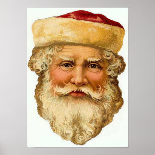Santa Claus Vintag Card Poster
