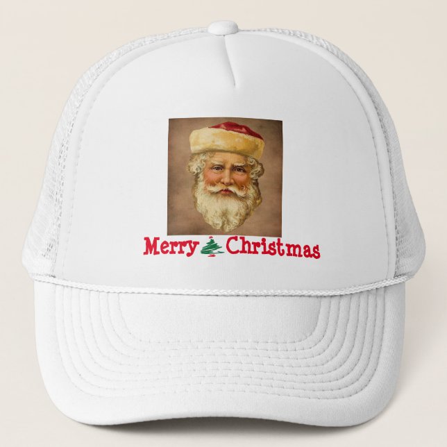 Santa Claus Vintag Hat Truckerkappe (Vorderseite)