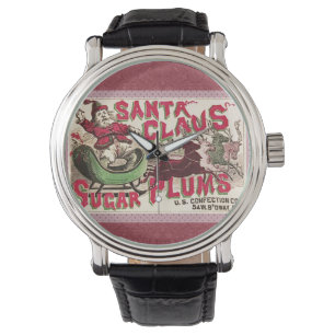 Santa Claus Vintag Illustration Sleigh Armbanduhr
