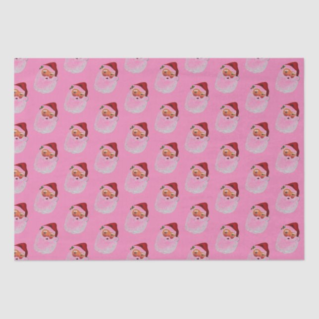 Santa Claus Vintag Retro Weihnachten Niedlicher Ch Seidenpapier (Vorderseite)