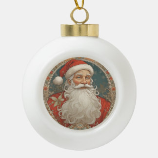 Santa Claus Vintag Snowflake Gerahmte Ornament