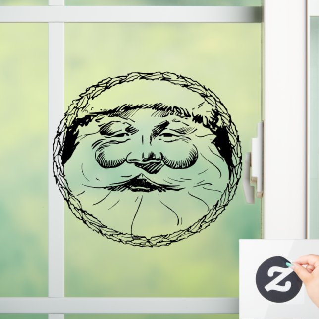 SANTA CLAUS VINTAGE CHRISTMAS WINDOW CLING FENSTERAUFKLEBER (Zuhause)