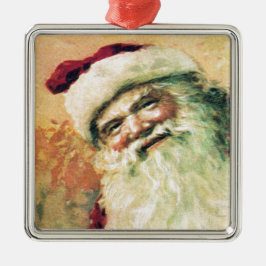 Santa Claus Vintage Weihnachten Silbernes Ornament