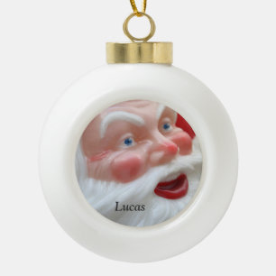 Santa Claus Vintager Leiter Keramik Kugel-Ornament