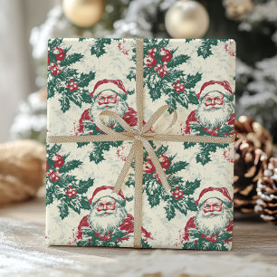 Santa Claus Vintages Viktorianisches Weihnachtsmus Geschenkpapier