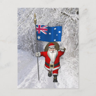Santa Claus Visiting Australia Postkarte
