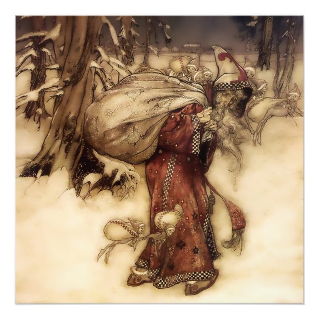 "Santa Claus" von Arthur Rackham Fotodruck (Vorne)