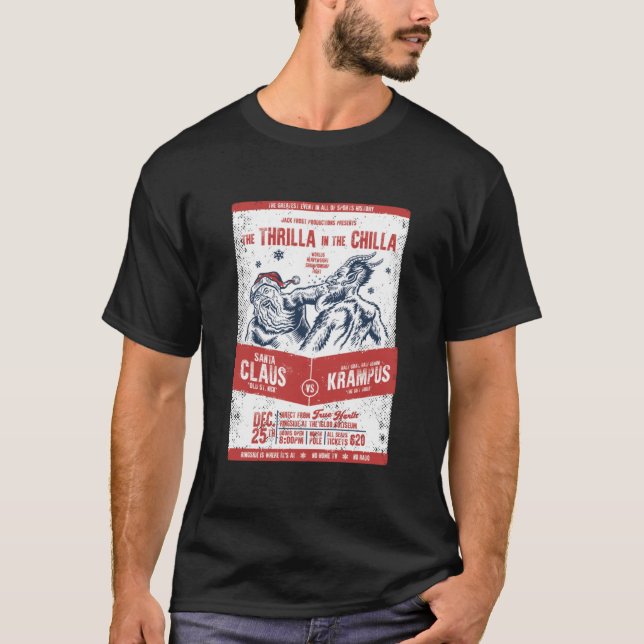 Santa Claus VS Krampus Der Thrilla in der Chilla  T-Shirt (Vorderseite)