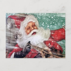 Santa Claus warf eilends die SNOW-Postkarte Postkarte