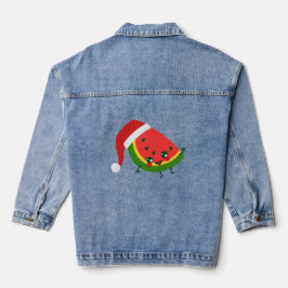 Santa claus watermelon rosa Weihnachten Jeansjacke