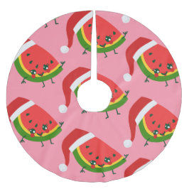 Santa claus watermelon rosa Weihnachten Polyester Weihnachtsbaumdecke