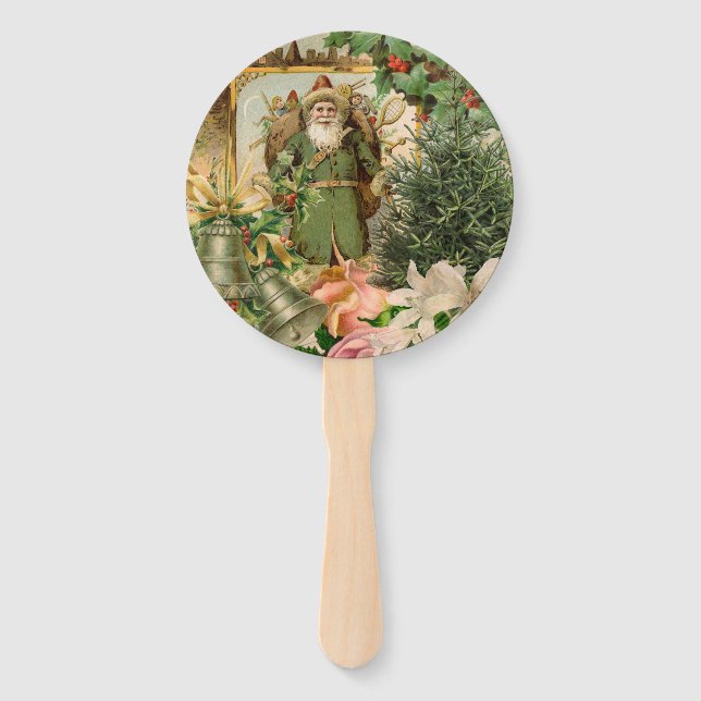 Santa Claus Weihnachten Antike Schöne Kunst Fächer (Vorderseite)