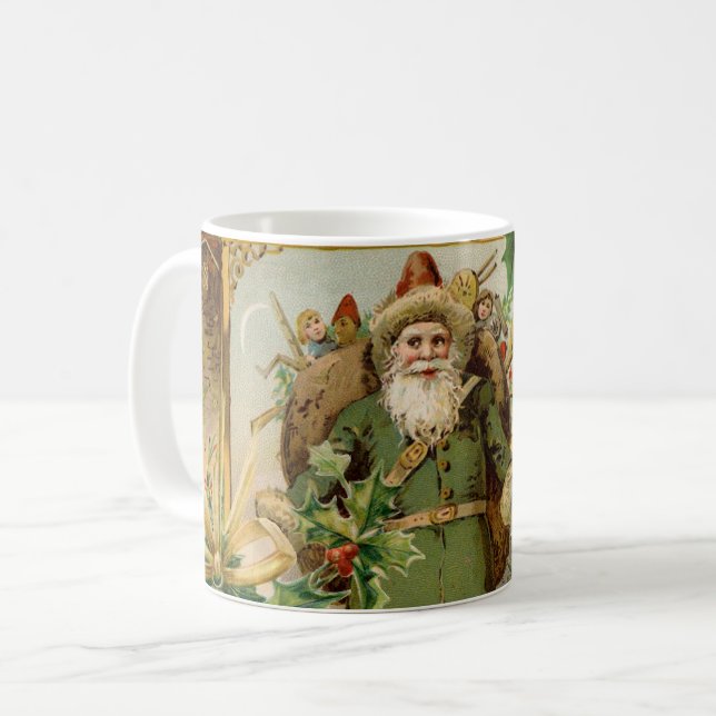 Santa Claus Weihnachten Antike Schöne Kunst Kaffeetasse (Vorderseite Links)
