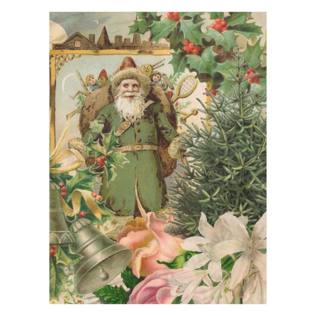 Santa Claus Weihnachten Antike Schöne Kunst Tischdecke (Vorderseite)