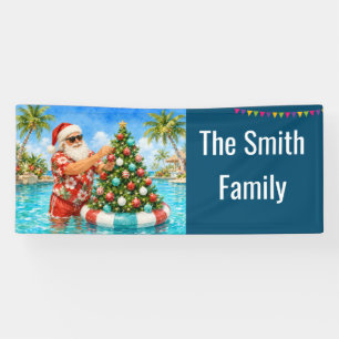 Santa Claus Weihnachten im Juli Poolparty-Banner Banner
