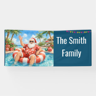 Santa Claus Weihnachten im Juli Poolparty-Banner Banner
