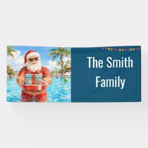 Santa Claus Weihnachten im Juli Poolparty-Banner Banner