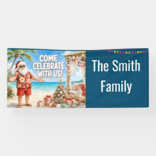 Santa Claus Weihnachten im Juli Poolparty-Banner  Banner