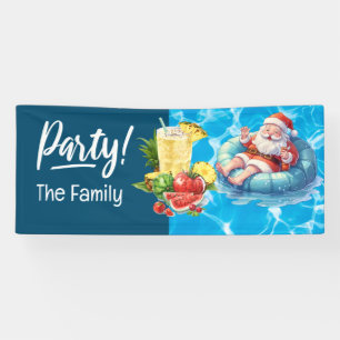 Santa Claus Weihnachten im Juli Poolparty-Banner Banner