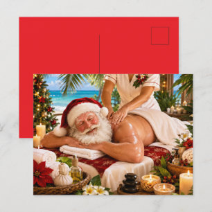 Santa Claus Weihnachten im Spa für Spa-Liebhaber Postkarte