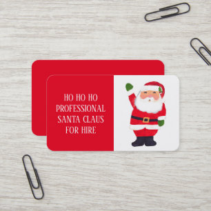 Santa Claus Weihnachten Rot Miete Schlitten Profi Visitenkarte