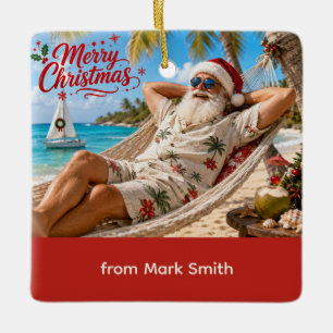 Santa Claus Weihnachts-Hängematte Feiertags-Grußka Keramikornament